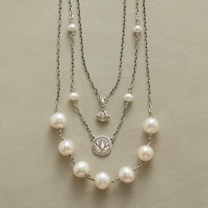 SOLD Sundance Catalog “Perception Necklace” 925 Pearl & Lotus Pendant